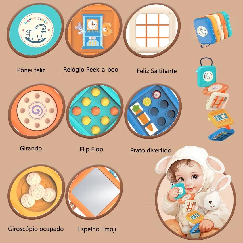 Brinquedo Sensorial Montessori 6 Lados | Cubo de Atividades Educativo para Crianças 3+ – Play Gump