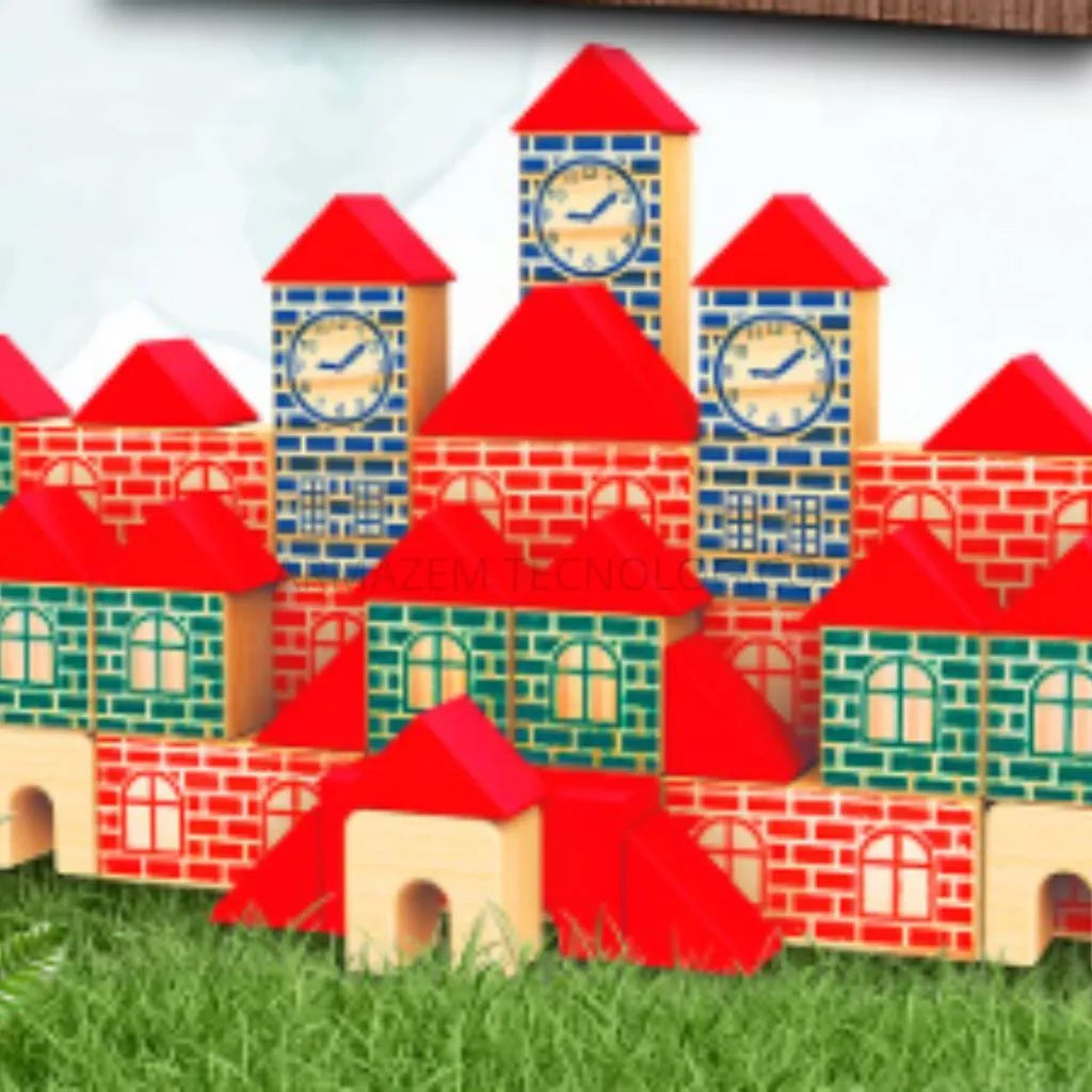Blocos de Montar Brincando de Engenheiro 300 Peças | Brinquedo Educativo Pedagógico em Madeira 3+ – Play Gump