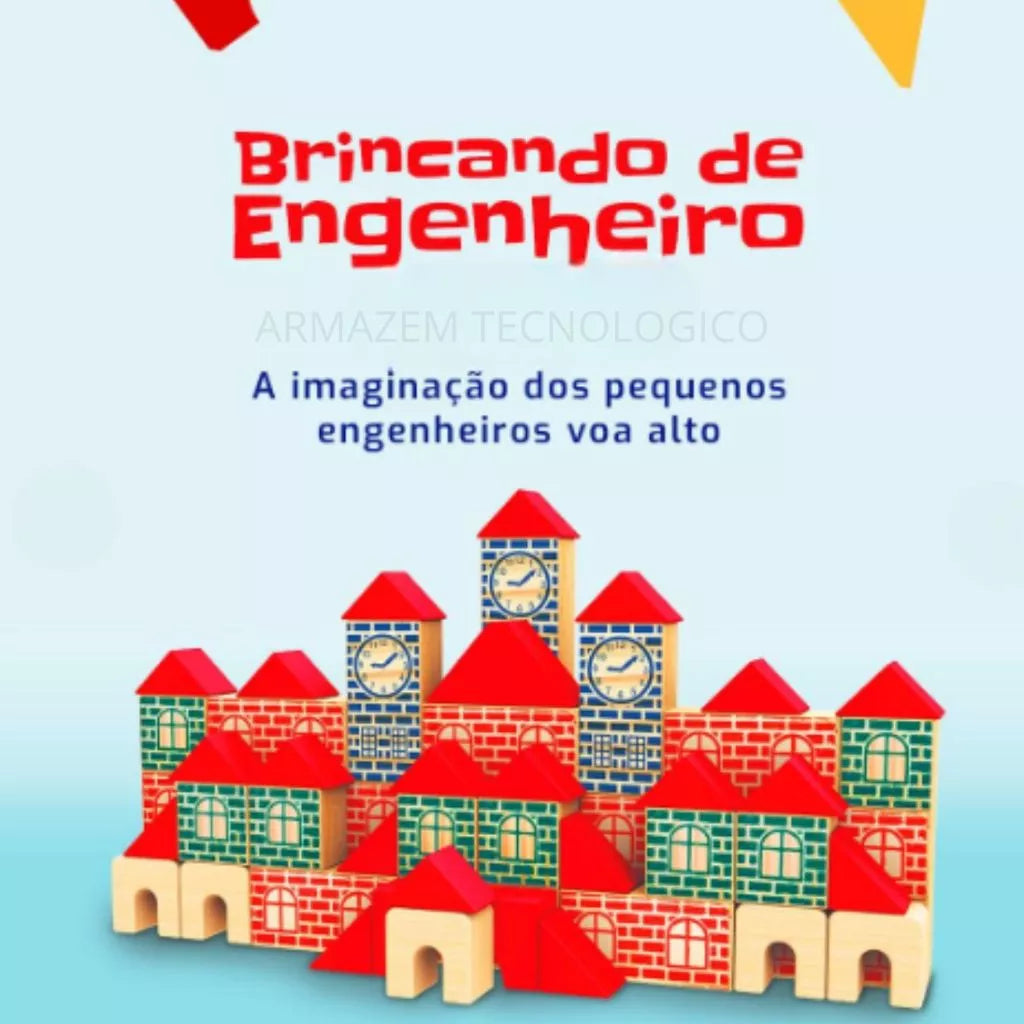 Blocos de Montar Brincando de Engenheiro 300 Peças | Brinquedo Educativo Pedagógico em Madeira 3+ – Play Gump