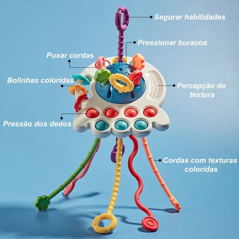 Brinquedo Sensorial Montessori 6 Lados | Cubo de Atividades Educativo para Crianças 3+ – Play Gump