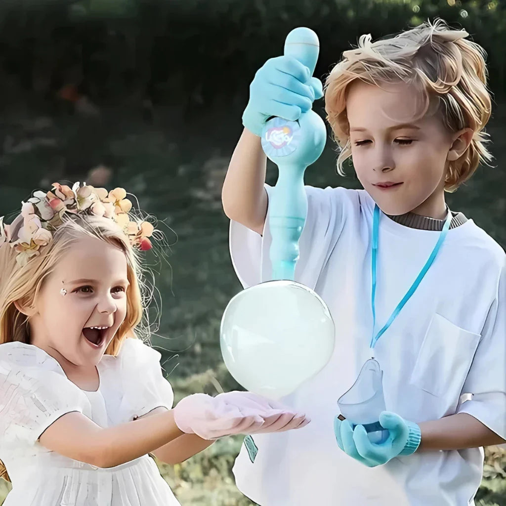 Máquina de Bolhas com Efeito Fumaça Mágica – Varinha de Sabão | Play Gump