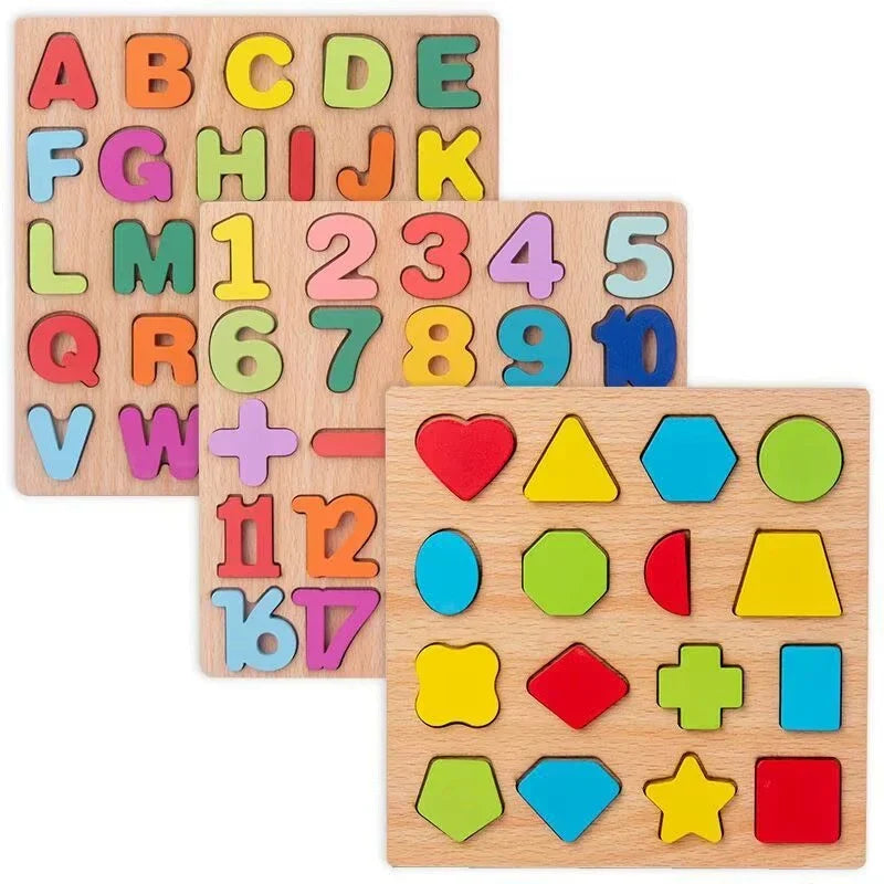 Kit 2 Tabuleiros Educativos Pedagógicos | Alfabeto, Números e Formas Geométricas para Crianças – Play Gump