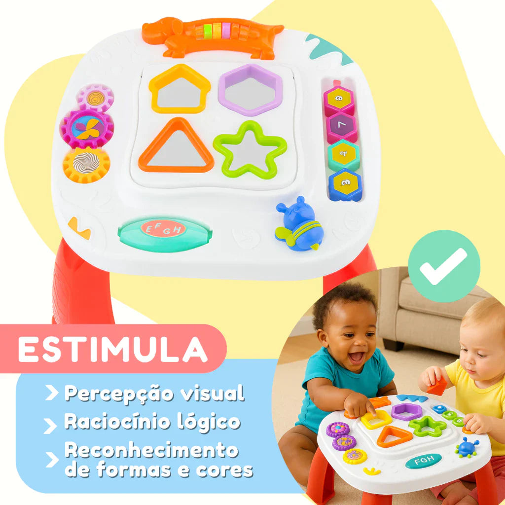 Mesinha Didática Infantil Educativa Sensorial | Mesa de Atividades Interativas para Bebês +12 Meses – Play Gump