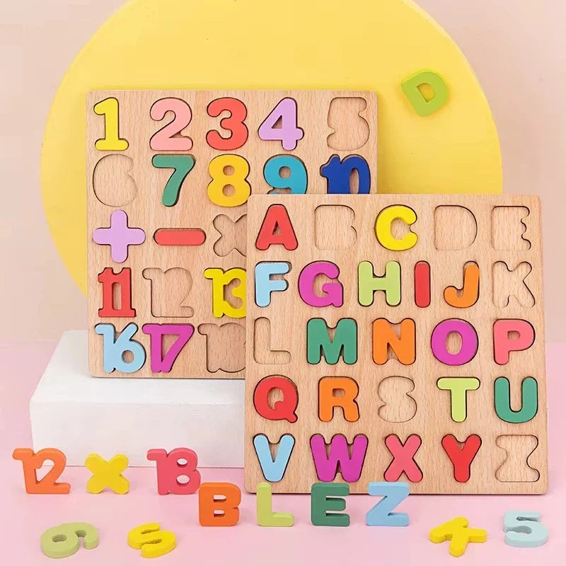 Kit 2 Tabuleiros Educativos Pedagógicos | Alfabeto, Números e Formas Geométricas para Crianças – Play Gump