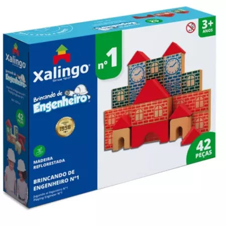 Blocos de Montar Brincando de Engenheiro 300 Peças | Brinquedo Educativo Pedagógico em Madeira 3+ – Play Gump