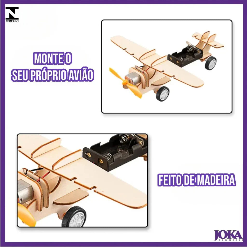 Kit Brinquedos de Montar em Madeira DIY STEAM | Casa, Robô e Avião Educativos 6+ – Play Gump