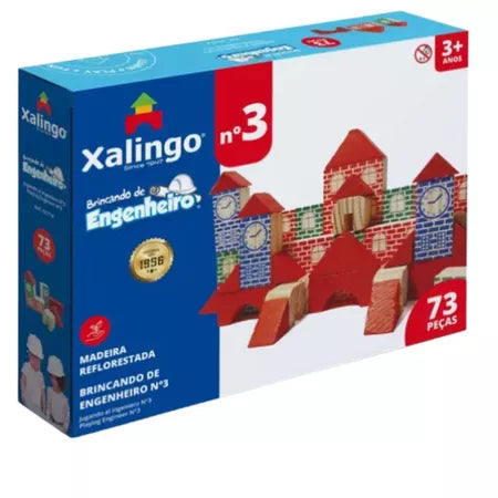Blocos de Montar Brincando de Engenheiro 300 Peças | Brinquedo Educativo Pedagógico em Madeira 3+ – Play Gump