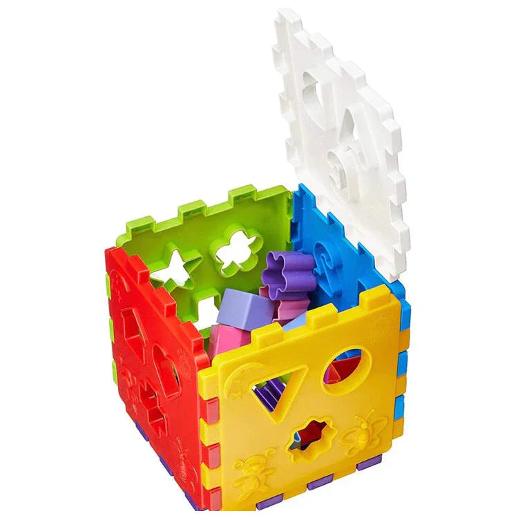 Cubo Didático Educativo de Encaixe | Brinquedo Pedagógico Colorido para Crianças +12 Meses – Play Gump