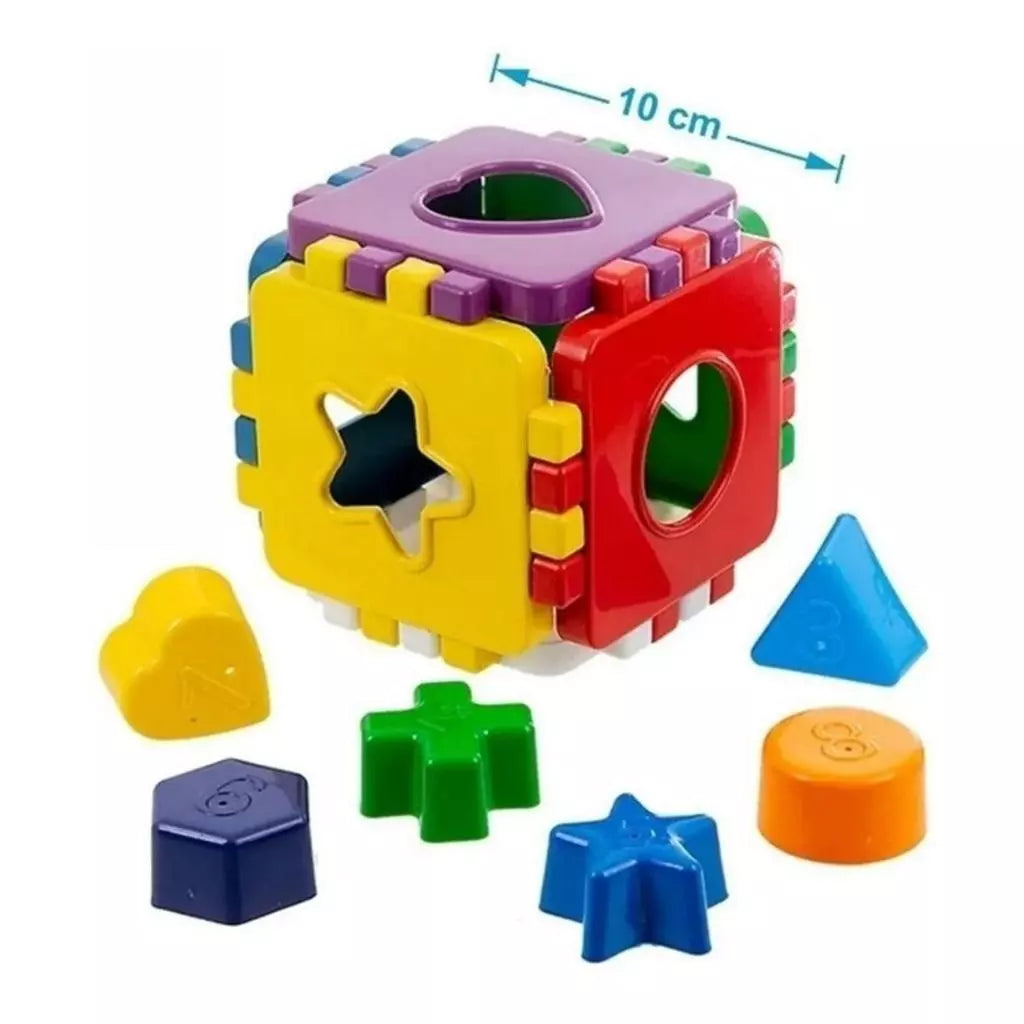 Cubo Didático Educativo de Encaixe | Brinquedo Pedagógico Colorido para Crianças +12 Meses – Play Gump