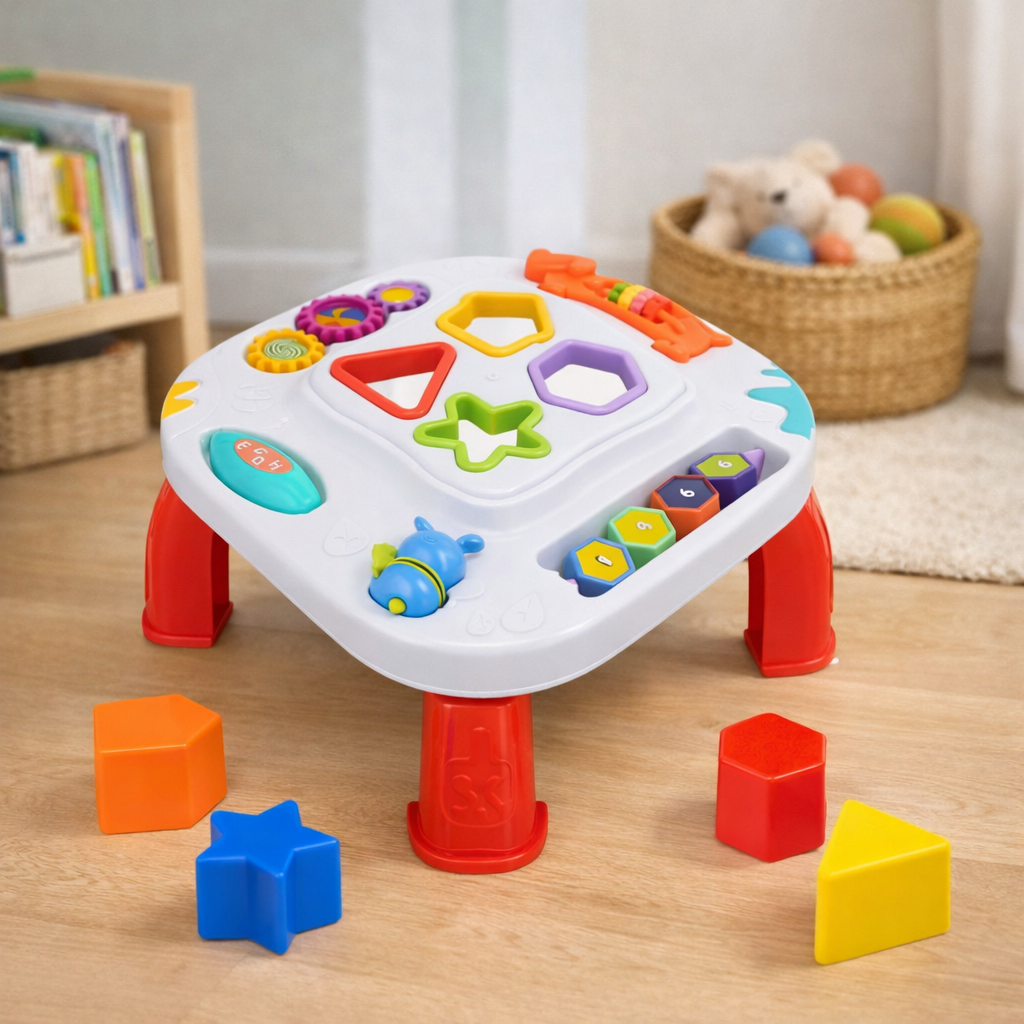 Mesinha Didática Infantil Educativa Sensorial | Mesa de Atividades Interativas para Bebês +12 Meses – Play Gump